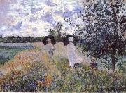 Claude Monet A Walk near Argenteuil oil painting on canvas